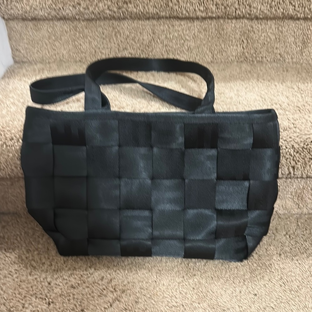 Chic Black Woven Tote Bag